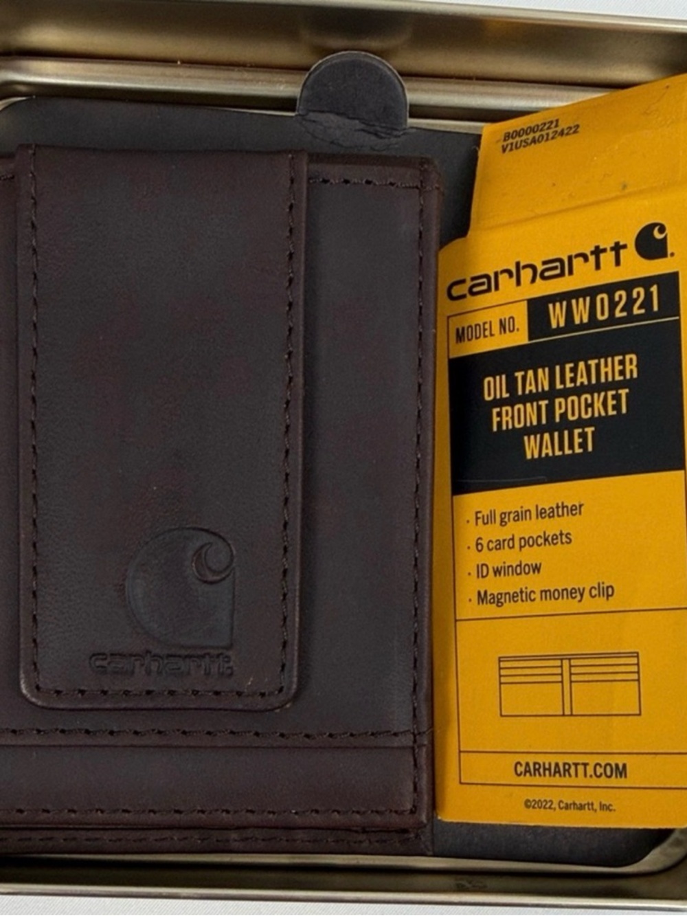 Carhartt Men’s Oil Tan Leather Front Pocket Wallet - Brown